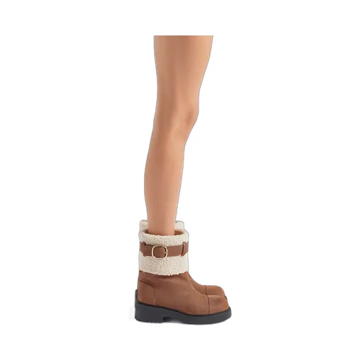 Boots With Shearling Trim