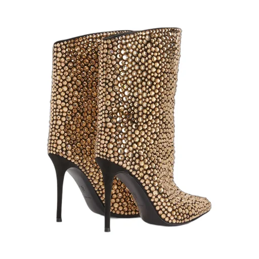 Crystal Embellished Pointed Toe Boot