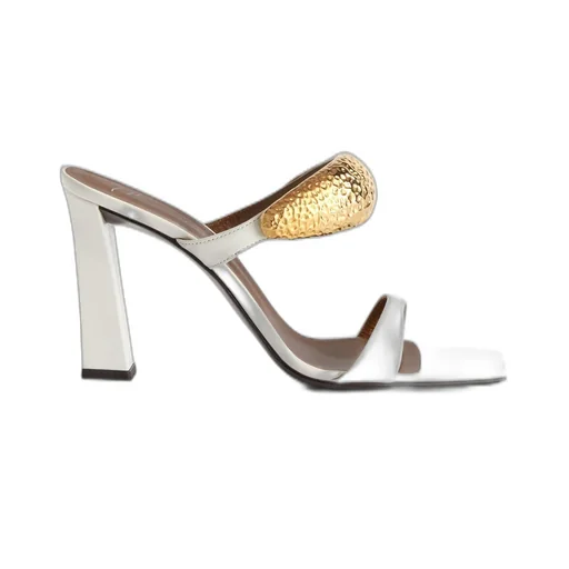 Mules With Gold-Tone Metal Detail
