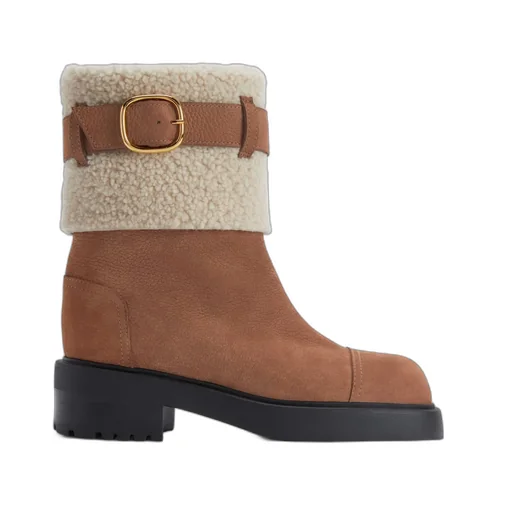Boots With Shearling Trim