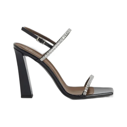 Crystal Embellished Strappy Heeled Sandals