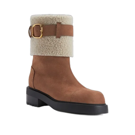Boots With Shearling Trim