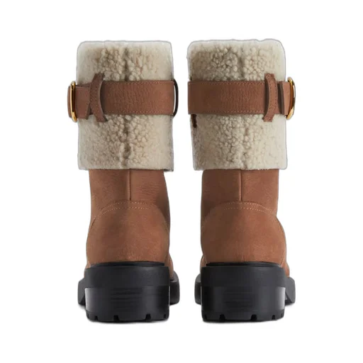 Boots With Shearling Trim