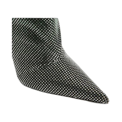 Ruched Crystal Knee-High Boots