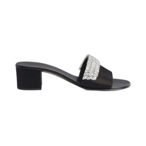 Mules With Crystal-Embellished Strap