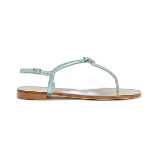 Thong Sandals With Crystal Embellishment
