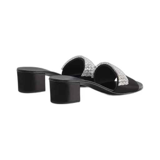 Mules With Crystal-Embellished Strap