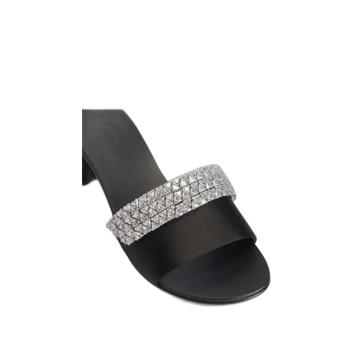 Mules With Crystal-Embellished Strap