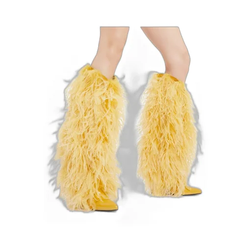 Feather-Trimmed Boots