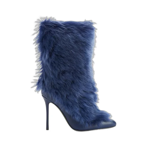 Furry High-Heeled Boots