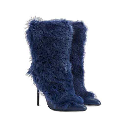 Furry High-Heeled Boots