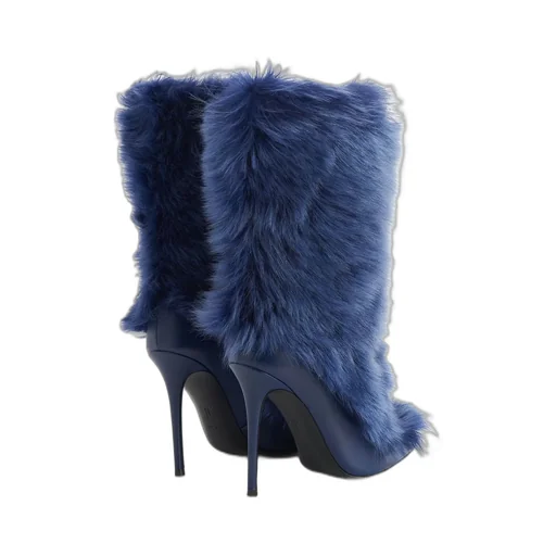 Furry High-Heeled Boots