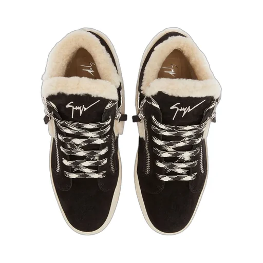 High-Top Sneakers With Shearling Trim