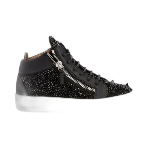 High-Top Sneakers With Studs And Crystals