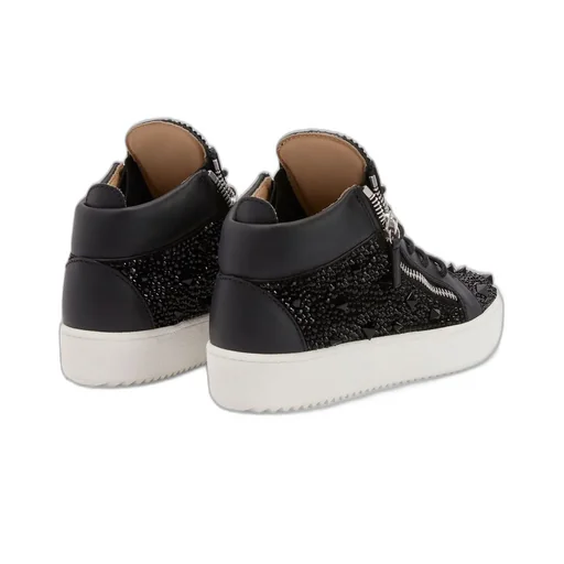 High-Top Sneakers With Studs And Crystals