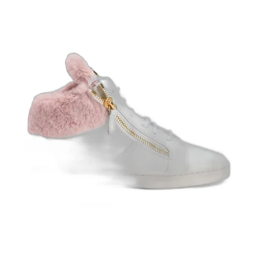 High-Top Sneakers With Fur Trim