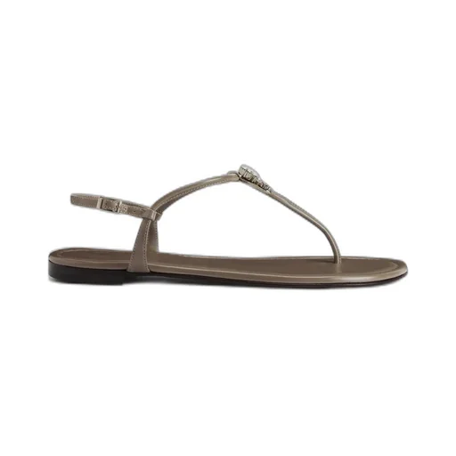 Thong Sandals With Crystal Embellishment