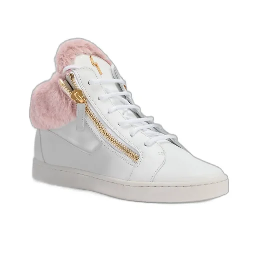 High-Top Sneakers With Fur Trim