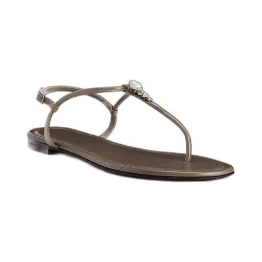 Thong Sandals With Crystal Embellishment