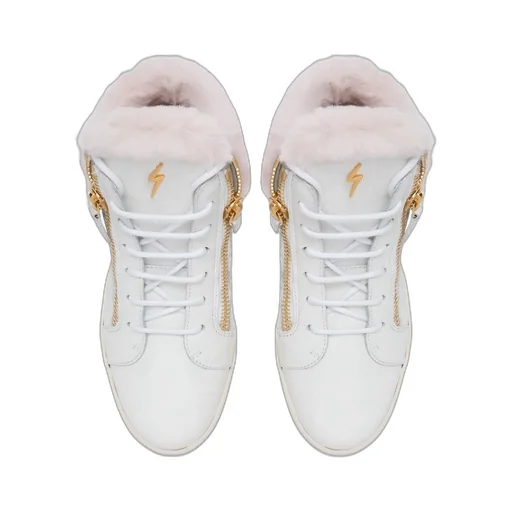 High-Top Sneakers With Fur Trim