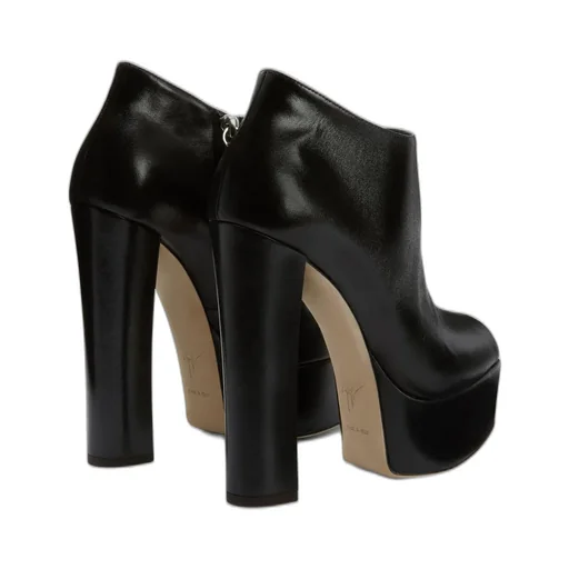 Peep-Toe Platform Ankle Boots
