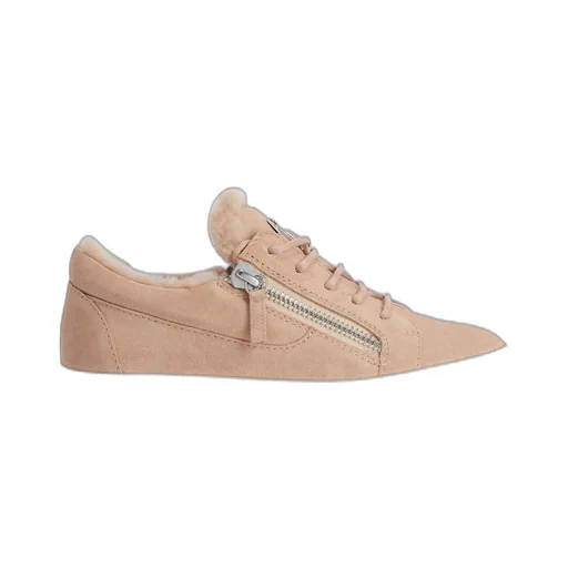 Low-Top Sneakers With Shearling Trim