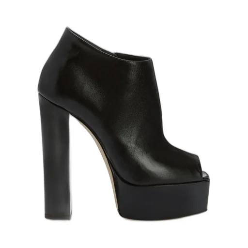 Peep-Toe Platform Ankle Boots
