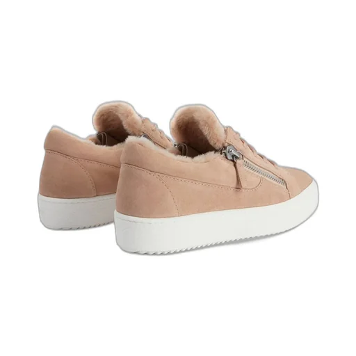 Low-Top Sneakers With Shearling Trim