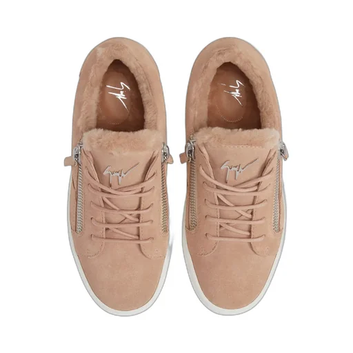Low-Top Sneakers With Shearling Trim