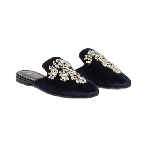 Mules With Crystal Embellishment