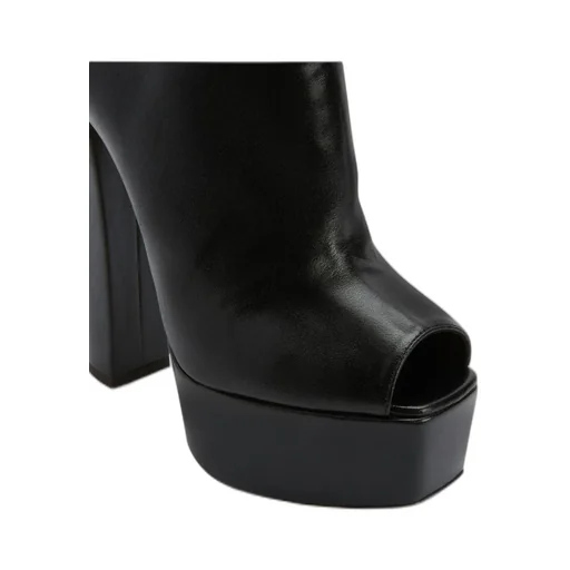 Peep-Toe Platform Ankle Boots