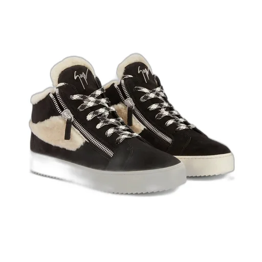 High-Top Sneakers With Shearling Trim
