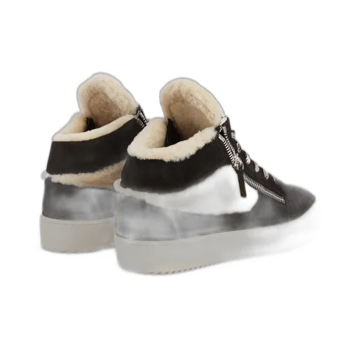 High-Top Sneakers With Shearling Trim