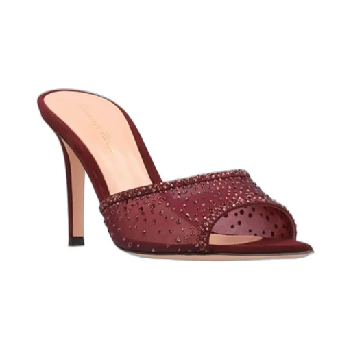 Mules With Embellished Mesh