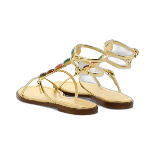 Flat Sandals With Gem Embellishments