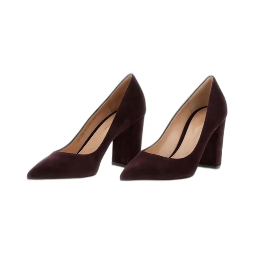 Pointed-Toe Block Heel Pumps