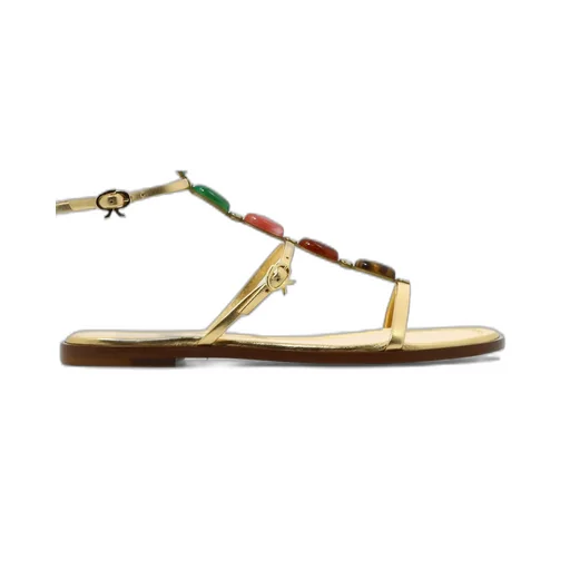 Flat Sandals With Gem Embellishments