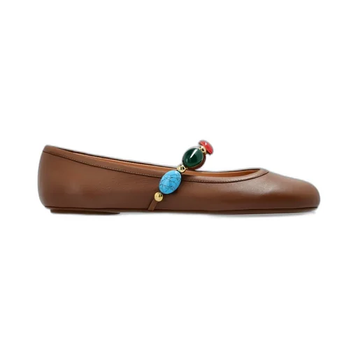 Ballet Flats With Embellished Strap
