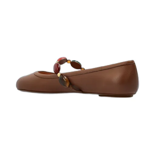 Ballet Flats With Embellished Strap