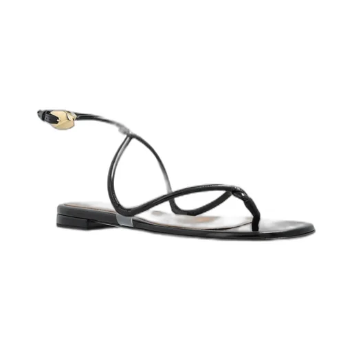 Thong Sandals With Golden Detail