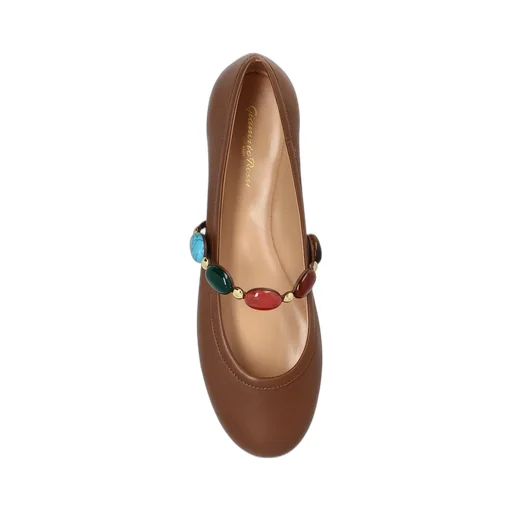 Ballet Flats With Embellished Strap