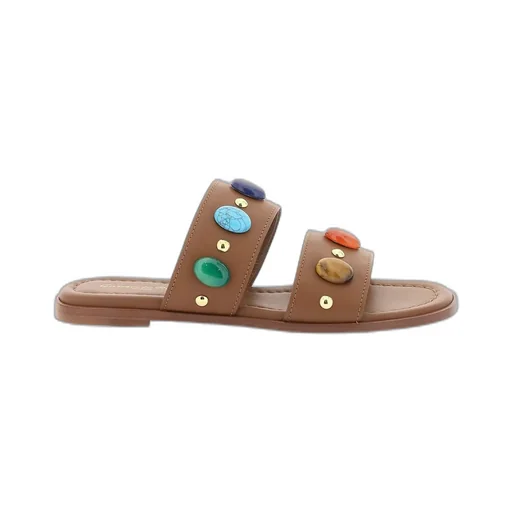 Flat Sandals With Gem Embellishments