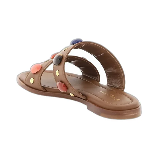 Flat Sandals With Gem Embellishments