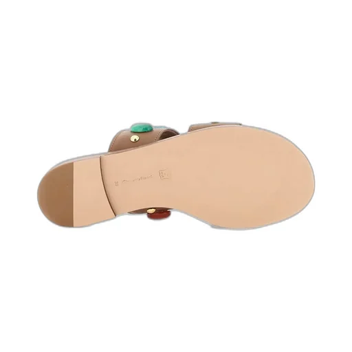 Flat Sandals With Gem Embellishments