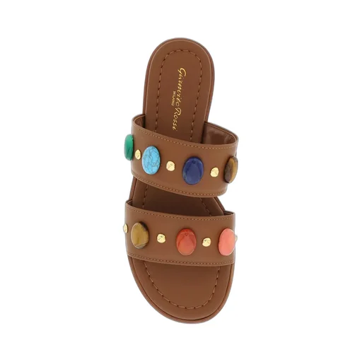 Flat Sandals With Gem Embellishments