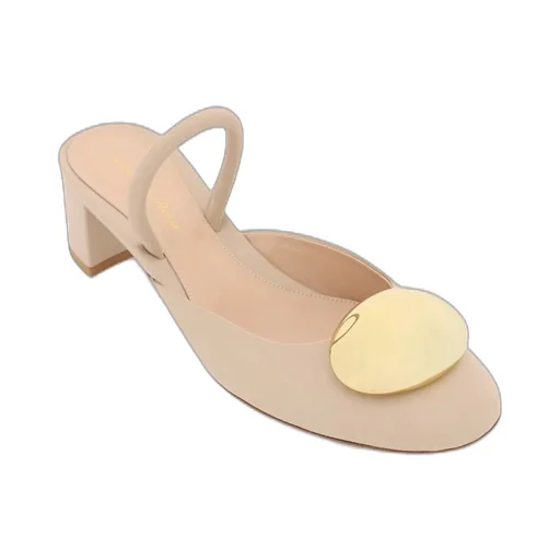 Mules With Golden Buckle