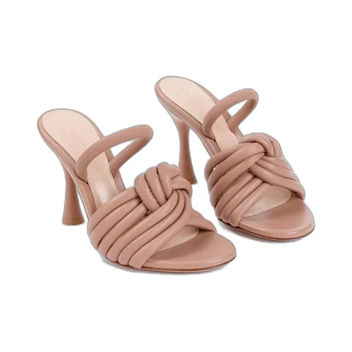 Padded Knot Heeled Mules