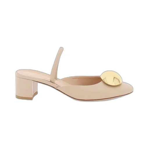 Mules With Golden Buckle