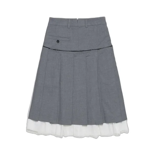 Pleated Skirt With Ruffled Hem