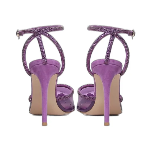 Pumps With Ankle Strap And Crystal Embellishments